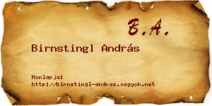 Birnstingl András névjegykártya